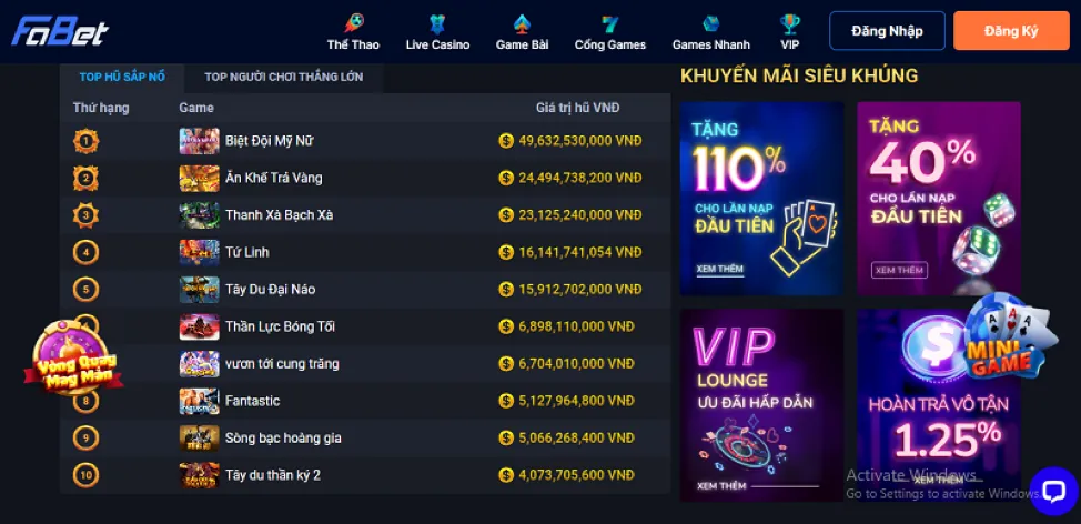 Khám phá các trò chơi hot tại Win777